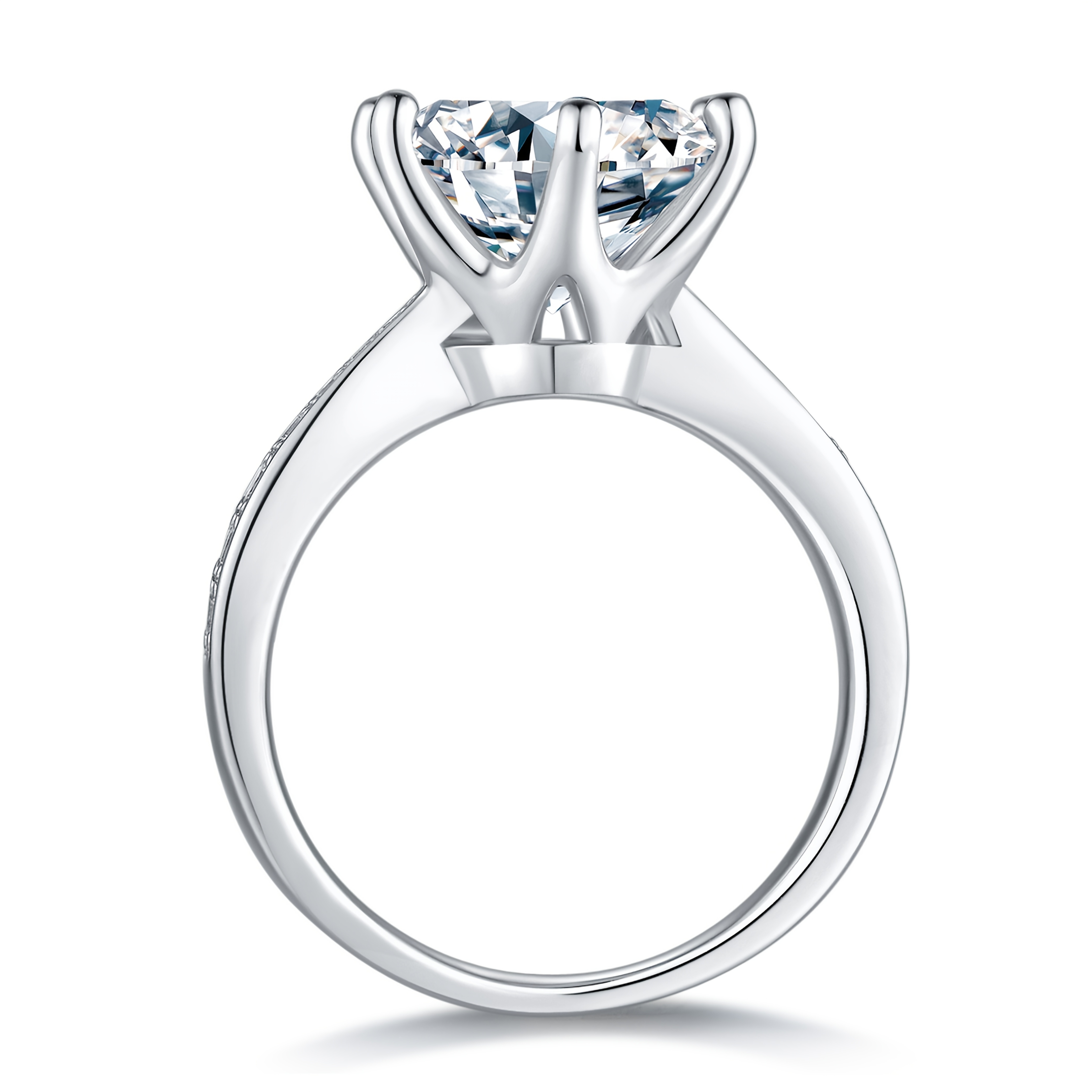 Men's 5-Carat Moissanite Ring, Classic Luxury Prong Setting